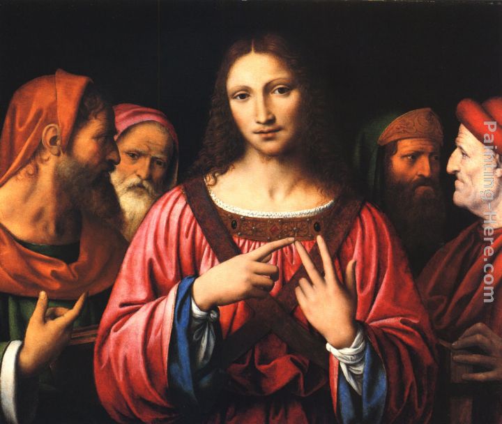 Christ disputing with the Doctors painting - Bernardino Luini Christ disputing with the Doctors art painting